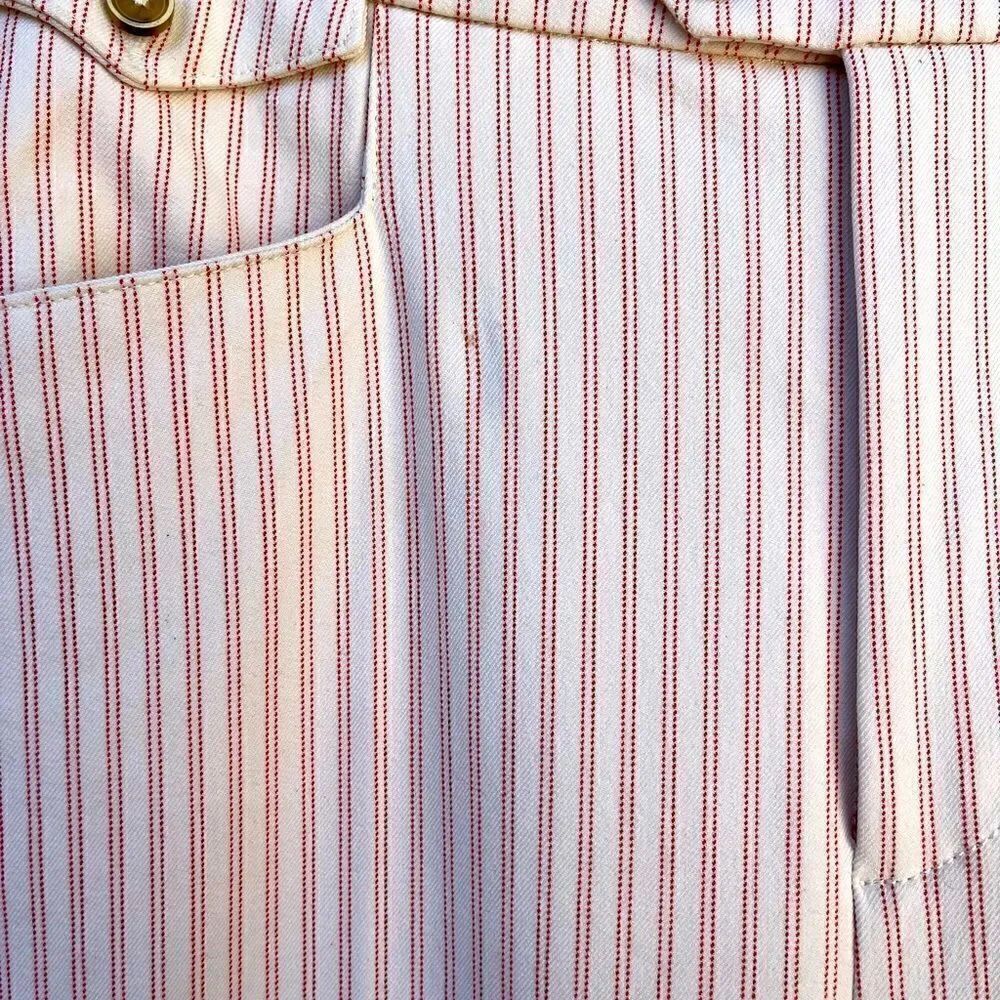 ANTHRO | Essential Slim Pinstripe Pants (White/Red Size 6) - Picture 8 of 8